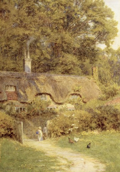 Cottage in Farringford, Isle of Wight von Helen Allingham